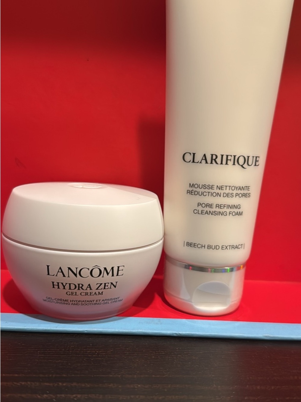 Lancôme Hydra Zen Gel Cream & Clarifique Pore Refining Cleansing Foam - White